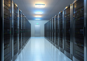 Server room in a data center