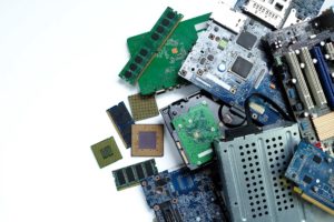 Motherboard, computer, and CPU microchips for disposal