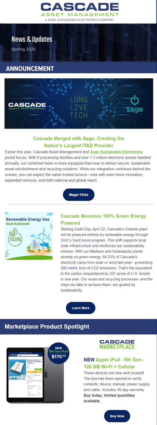 Cascade Asset Management e-Newsletter - Winter 2025