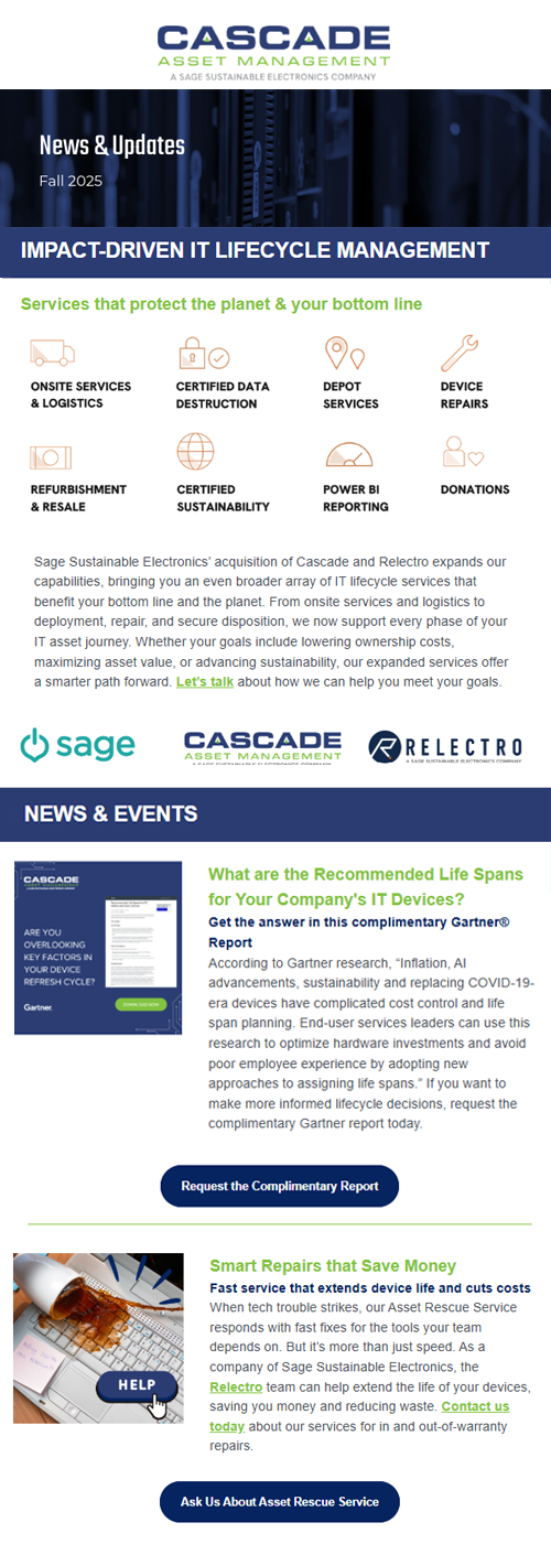 Cascade Asset Management e-Newsletter - Winter 2025